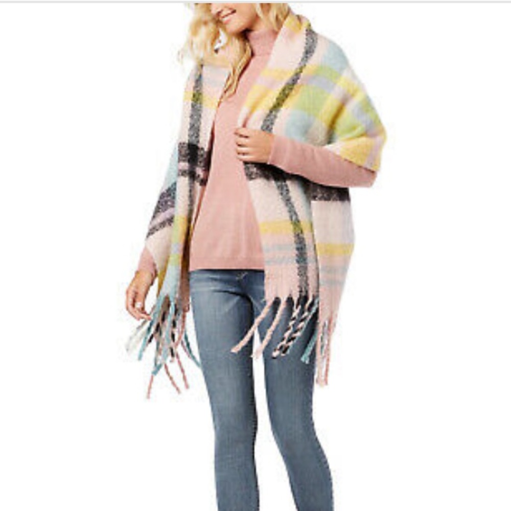 Anthropologie Ultra Soft Oversized Plaid Scarf/ Blanket/ Wrap